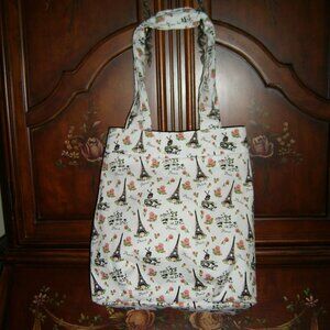 Paris Themed Jessie Steele Tote Bag , Snap Closure, EUG